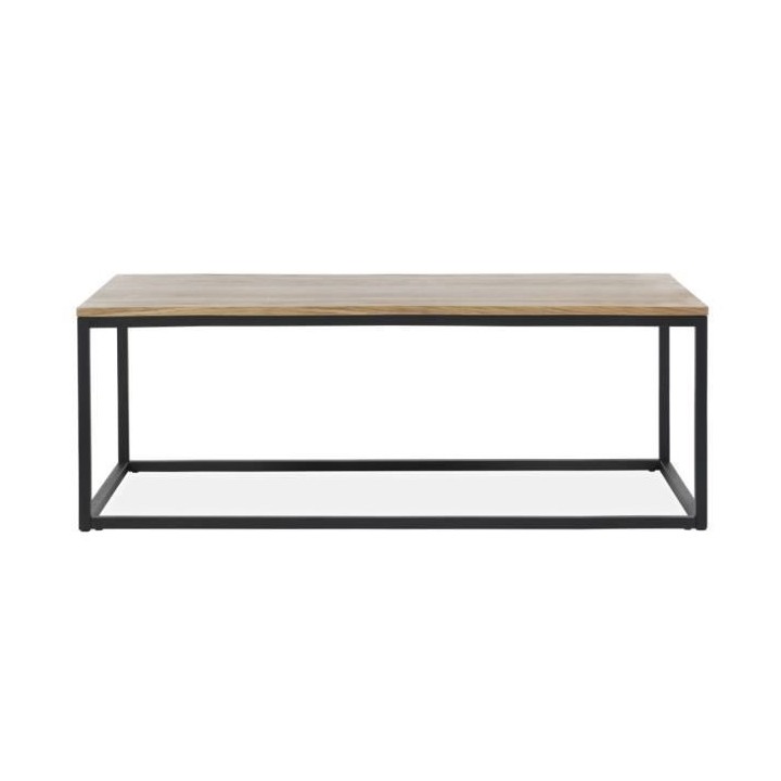 Table basse en placage chene - Métal et bois - L 110 x P 60 x H 40 cm