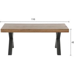 RUDY Table basse en chene massif - L 110 x P 60 x H 45 cm