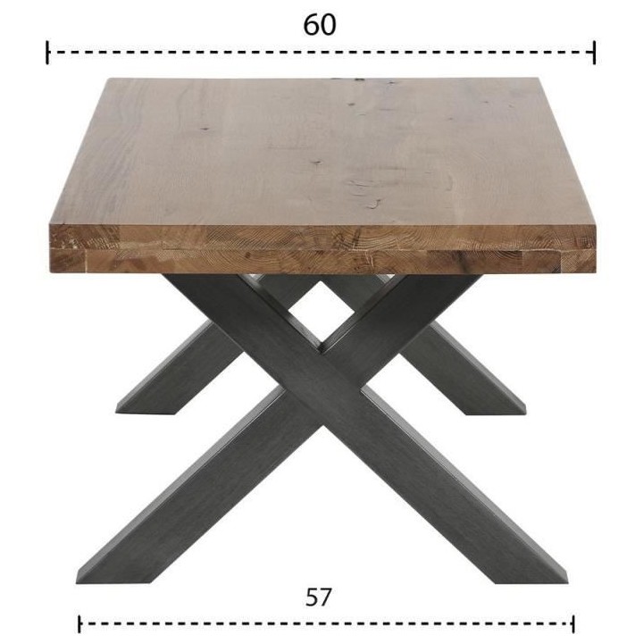 RUDY Table basse en chene massif - L 110 x P 60 x H 45 cm