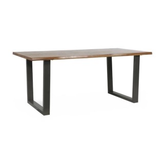 Table de séjour - Rectangulaire - Chene massif avec piétement en fer