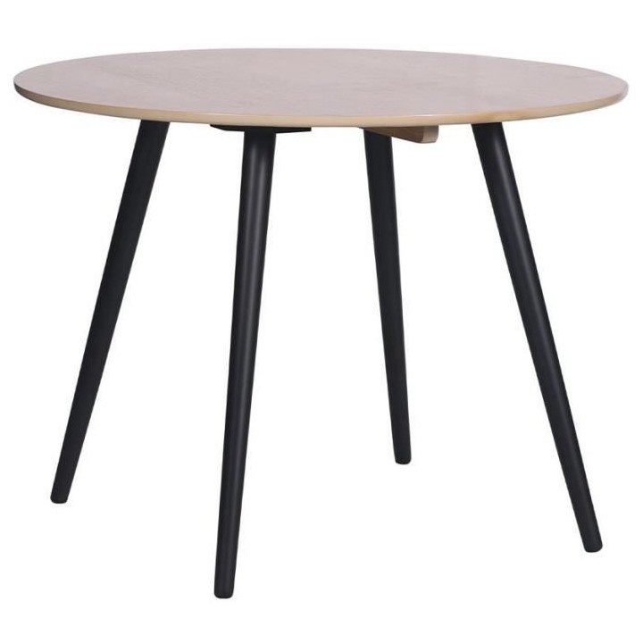 SACHA Table ronde 100 cm en hévéa massif et placage de manguier - L