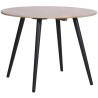 SACHA Table ronde 100 cm en hévéa massif et placage de manguier - L 100 x P 100 x H 75 cm