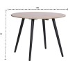 SACHA Table ronde 100 cm en hévéa massif et placage de manguier - L 100 x P 100 x H 75 cm