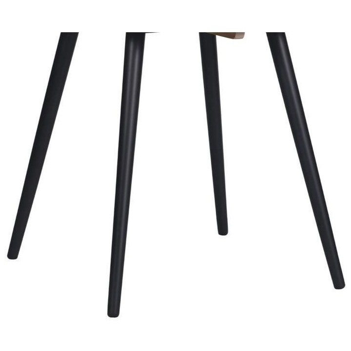 SACHA Table ronde 100 cm en hévéa massif et placage de manguier - L