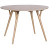 RONDO Table a manger ronde en hévéa massif et placage de chene - L 110 x P 110 x H 75 cm