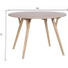 RONDO Table a manger ronde en hévéa massif et placage de chene - L 110 x P 110 x H 75 cm