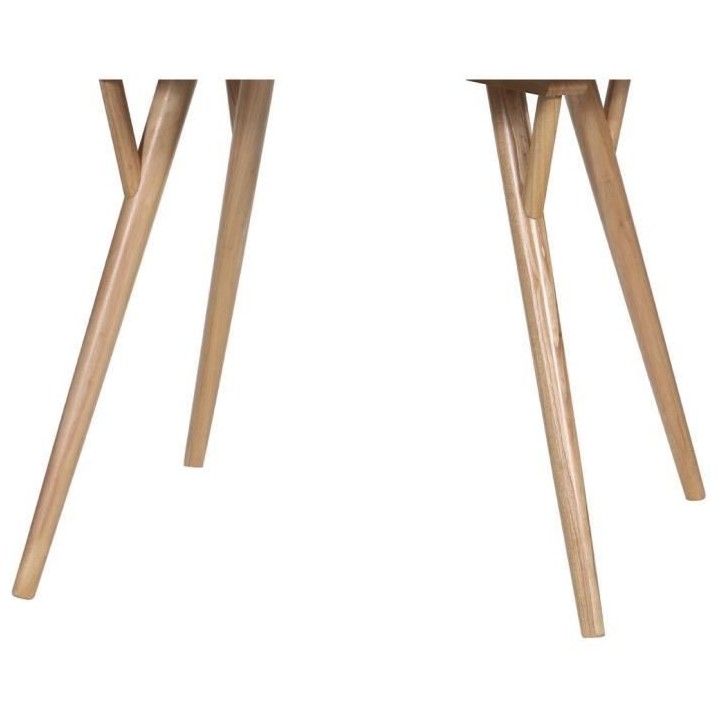 RONDO Table a manger ronde en hévéa massif et placage de chene - L 1