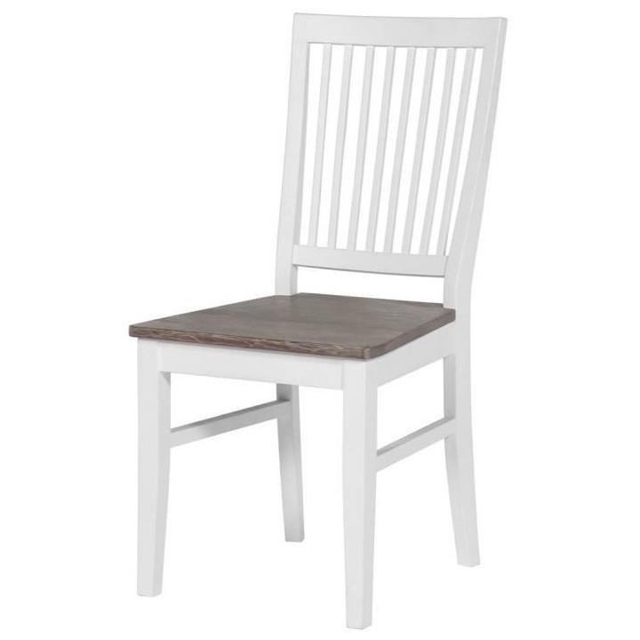 RICHE Lot de 2 Chaise de séjour en chene et hévéa massif - L 45 x P