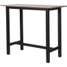 KALI Table de bar placage chene avec piétement en acacia massif - L 120 x P 60 x H 105 cm