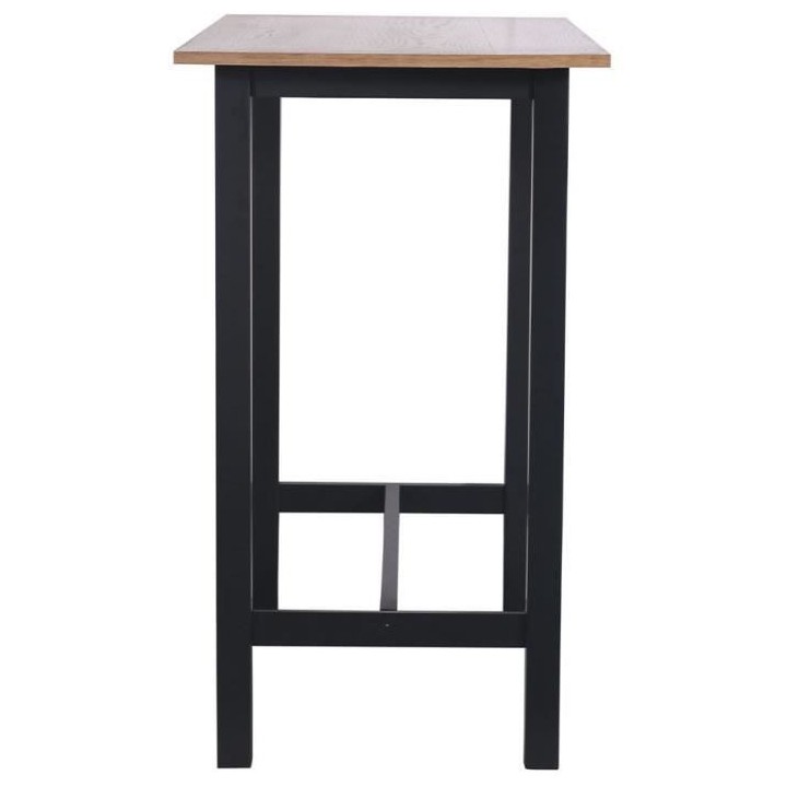 KALI Table de bar placage chene avec piétement en acacia massif - L 1