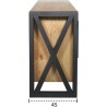 RUDY Buffet 2 portes 3 tiroirs en chene massif placage chene rustic - L 200 x P 45 x H 80 cm