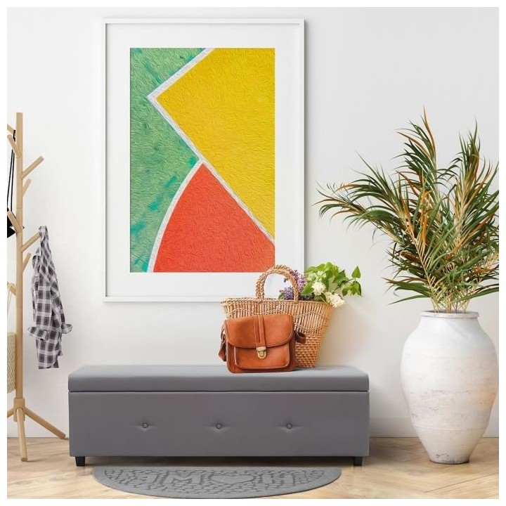 Banc coffre BOX - Simili - Gris - Bout de lit - L 140 cm