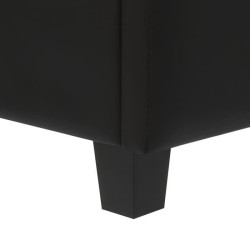 Banc coffre - Bout de lit - Simili noir Classique - L 140 cm - BOX