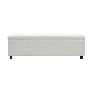 Banc coffre BOX - Simili - Blanc - Bout de lit - L 160 cm