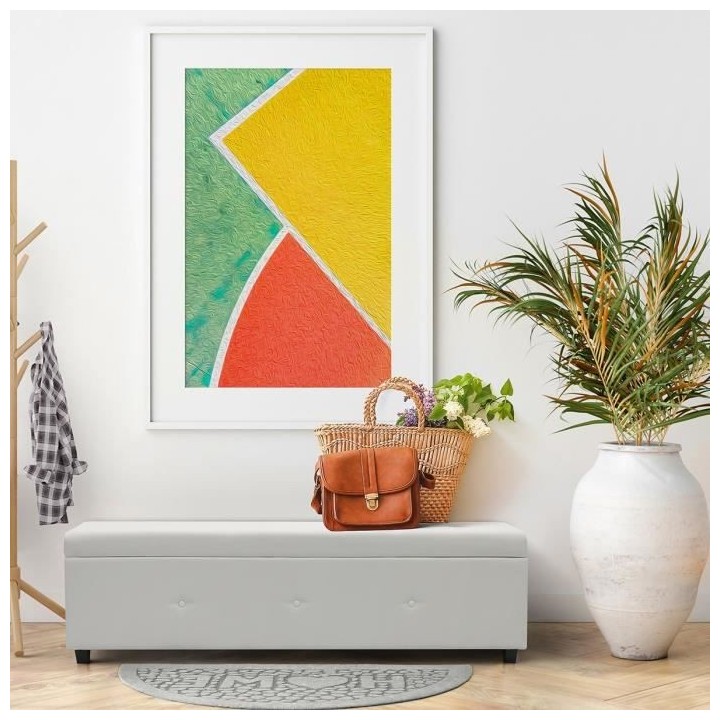 Banc coffre BOX - Simili - Blanc - Bout de lit - L 160 cm