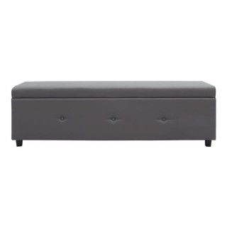 BOUT DE LIT COFFRE - Simili - Gris - L 160 cm - BOX