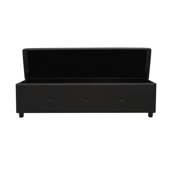 Banc coffre BOX - Simili - Noir - Bout de lit - L 160 cm