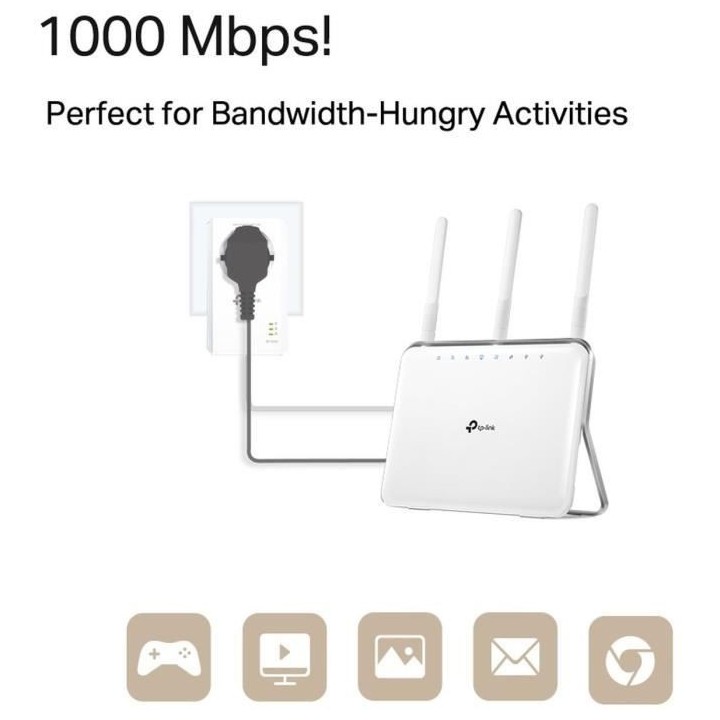 TP-Link TL-PA7017P KIT(FR) CPL 1000Mbps, Prise CPL avec 1 Port Gigabit