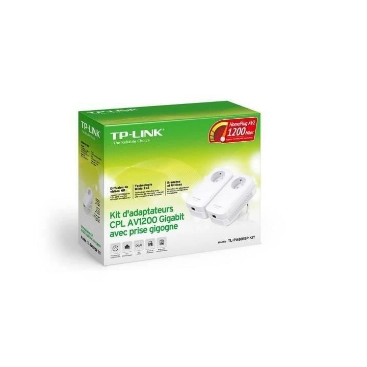 TP-Link TL-PA8015P KIT kit de 2 CPL 1300 Mbps avec 1 Port Ethernet Gig