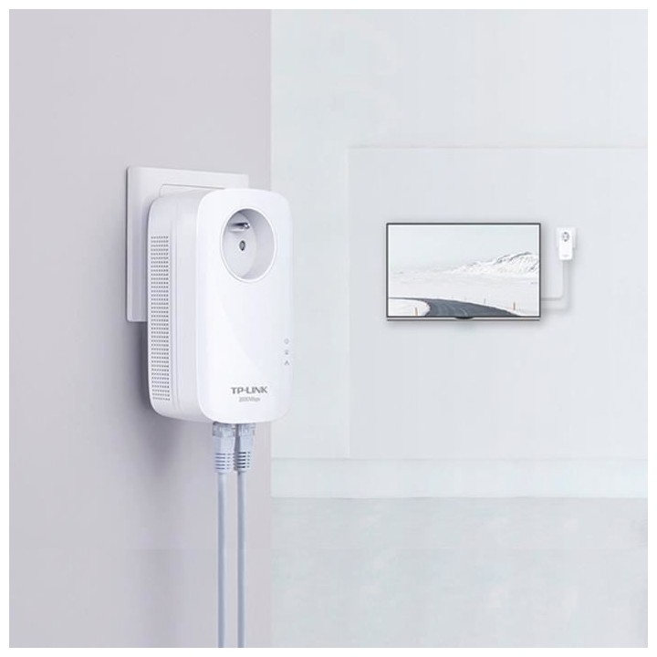 TP-LINK Kit d'adaptateur CPL 2000Mbps avec 2 ports Gigabit avec prise