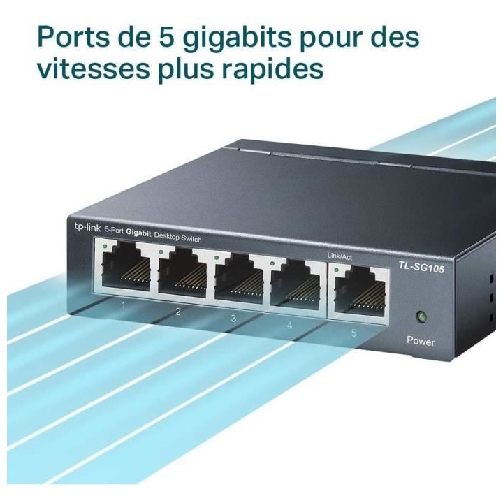 Switch Ethernet Gigabit - TP-LINK - 10/100/1000 Mbps - 5 ports RJ45 me