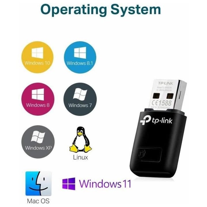 Clé WiFi Puissante - TP-LINK - N300 Mbps - Mini adaptateur USB wifi,