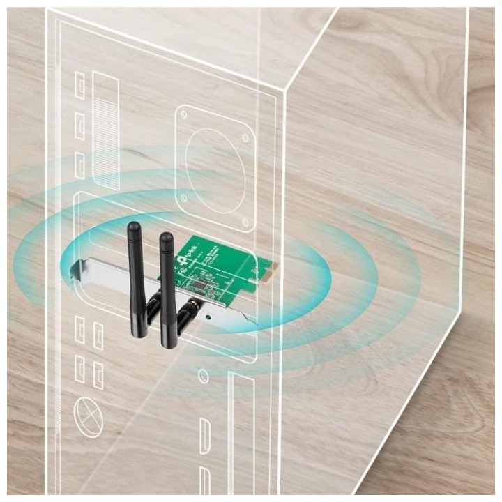 Carte réseau PC - TP-LINK - Adaptateur PCI Express (PCIe) - N300 Mbps