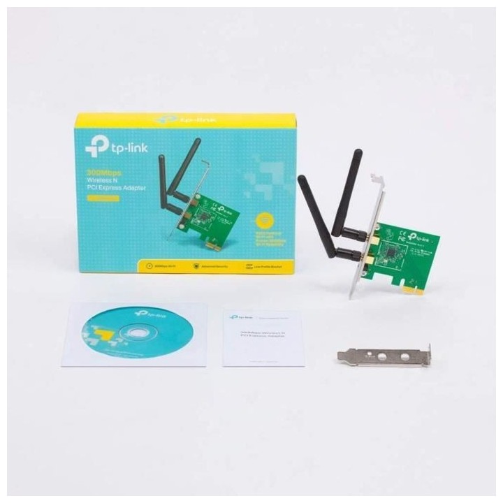 Carte réseau PC - TP-LINK - Adaptateur PCI Express (PCIe) - N300 Mbps