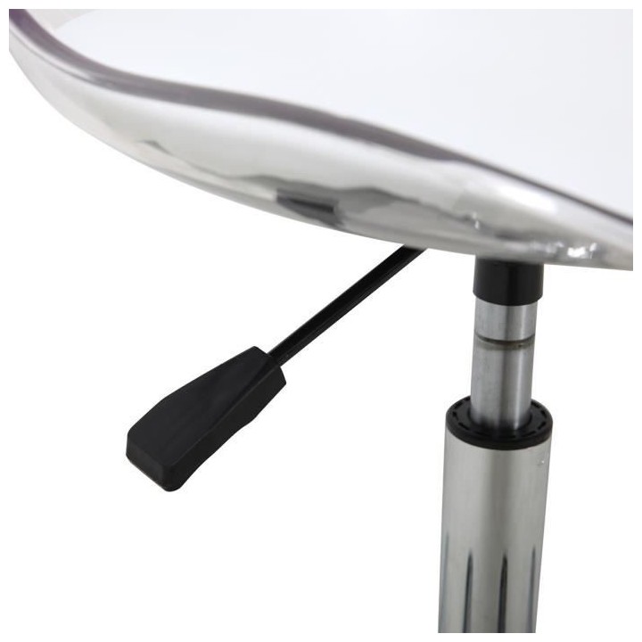 Chaise de bureau RONNY - Coque transparente et coussin blanc - L 52 x