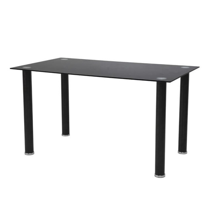 Table a manger fixe JIM - plateau en verre trempé 4 personnes - 140x8