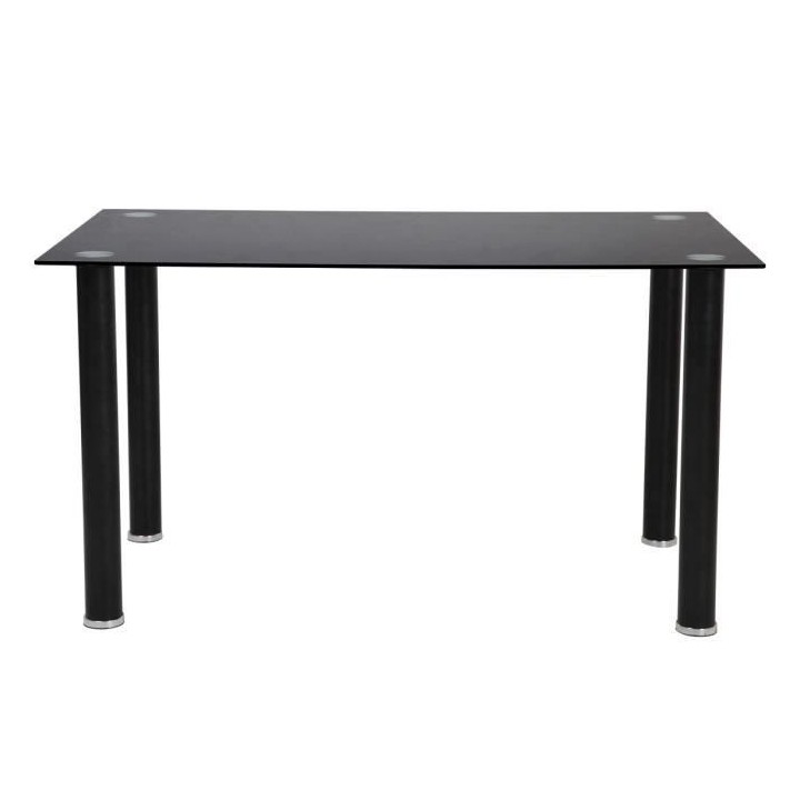 Table a manger fixe JIM - plateau en verre trempé 4 personnes - 140x8