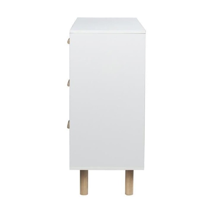 Commode avec 3 tiroirs - Pieds bois de pin blanc - LILA