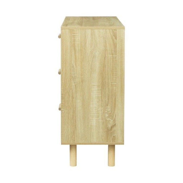 Commode avec 3 tiroirs - Pieds bois de pin bleu - LILA