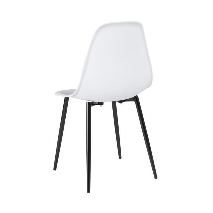 Lot de 2 chaises blanc - L 46 x P 52 x H 84 cm - CLODY