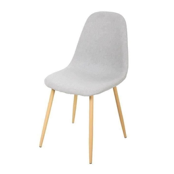 Lot de 2 chaises - Tissu gris - L 45 x P 53 x H 85 cm - CLODY