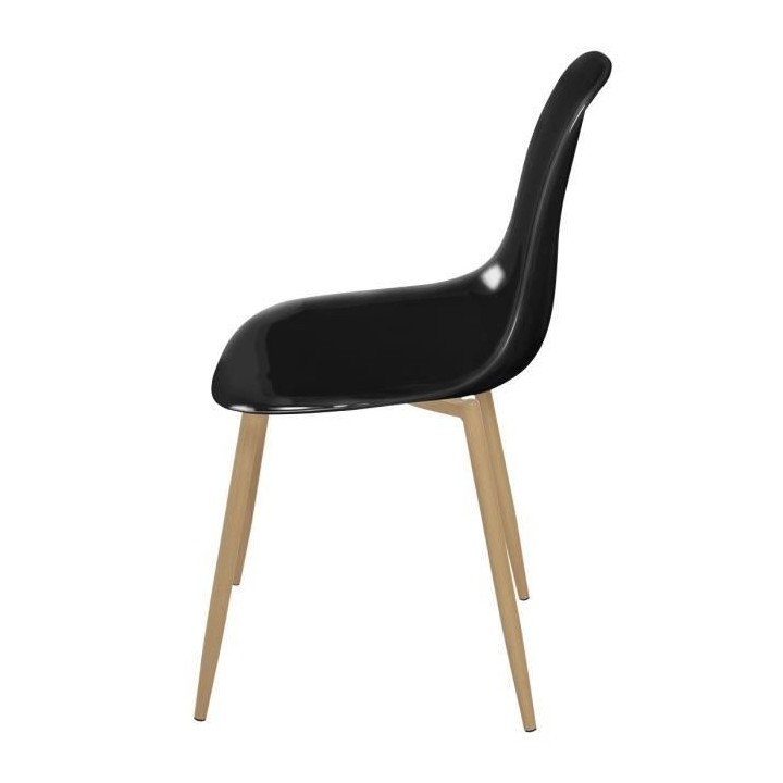 Lot de 2 chaises cristal transparent noir - L 47 x P 54 x H 84 cm - CL