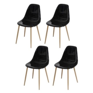 Lot de 4 chaises cristal transparent noir - L 47 x P 54 x H 84 cm - CL