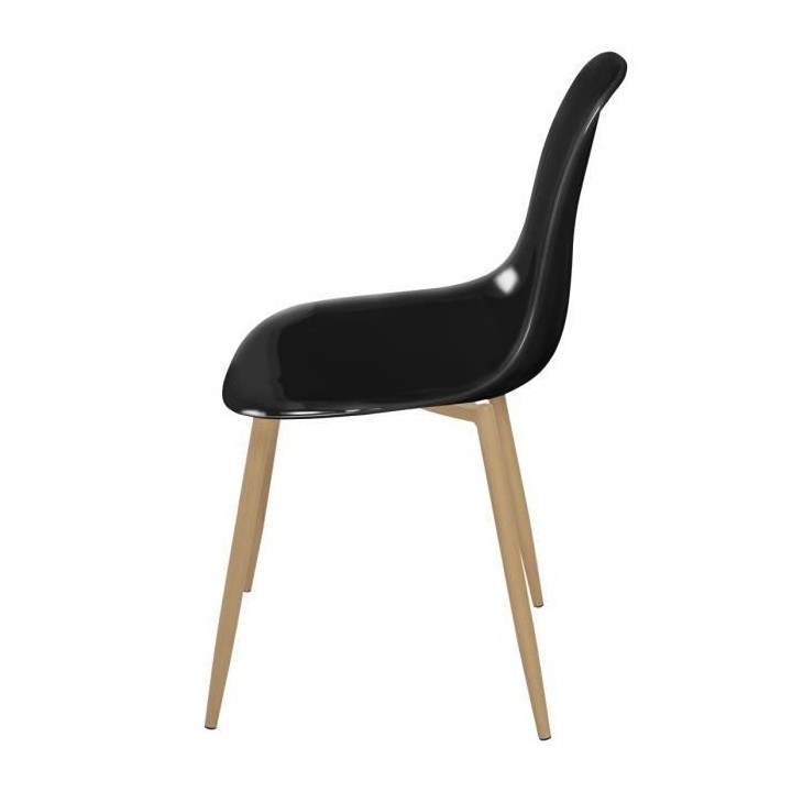 Lot de 4 chaises cristal transparent noir - L 47 x P 54 x H 84 cm - CL