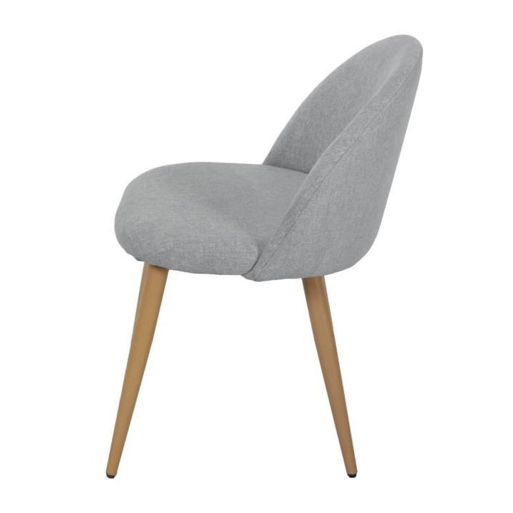 Lot de 2 chaises gris - Pieds en métal - L 53 x P 54 x H 76 cm - COLE