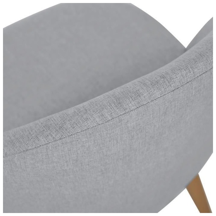 Lot de 2 chaises gris - Pieds en métal - L 53 x P 54 x H 76 cm - COLE