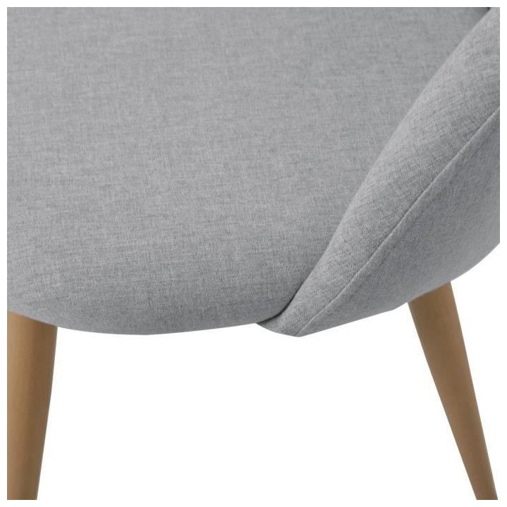 Lot de 2 chaises gris - Pieds en métal - L 53 x P 54 x H 76 cm - COLE