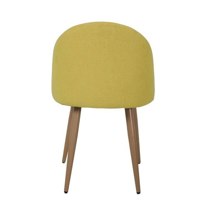 COLE Chaise - Tissu jaune - Pieds en métal - L 53 x P 54 x H 76 cm