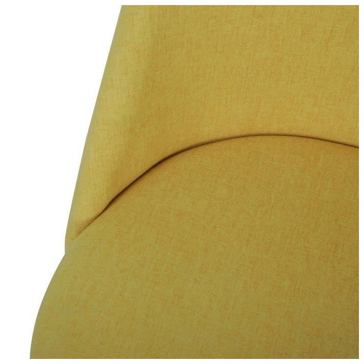 COLE Chaise - Tissu jaune - Pieds en métal - L 53 x P 54 x H 76 cm