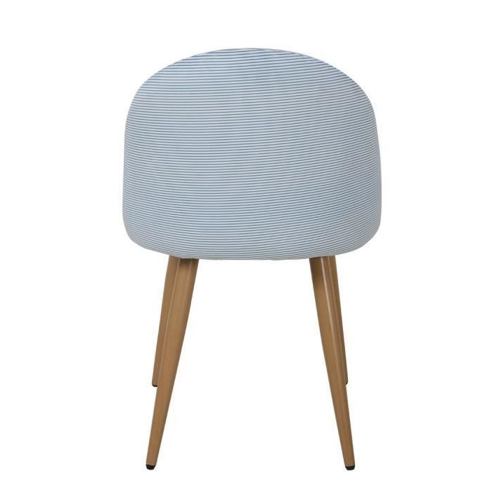 COLE Chaise - Tissu rayé bleu et blanc - Pieds en métal - L 53 x P 5
