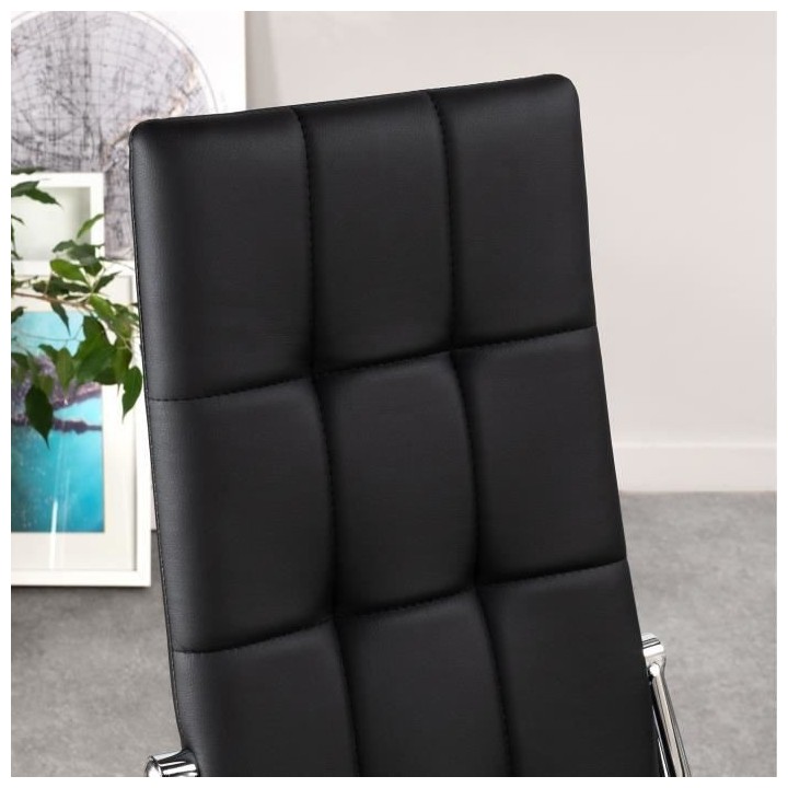 Lot de 2 chaises - Simili noir - L 44 x P 54 x H 100 cm - GEORGE