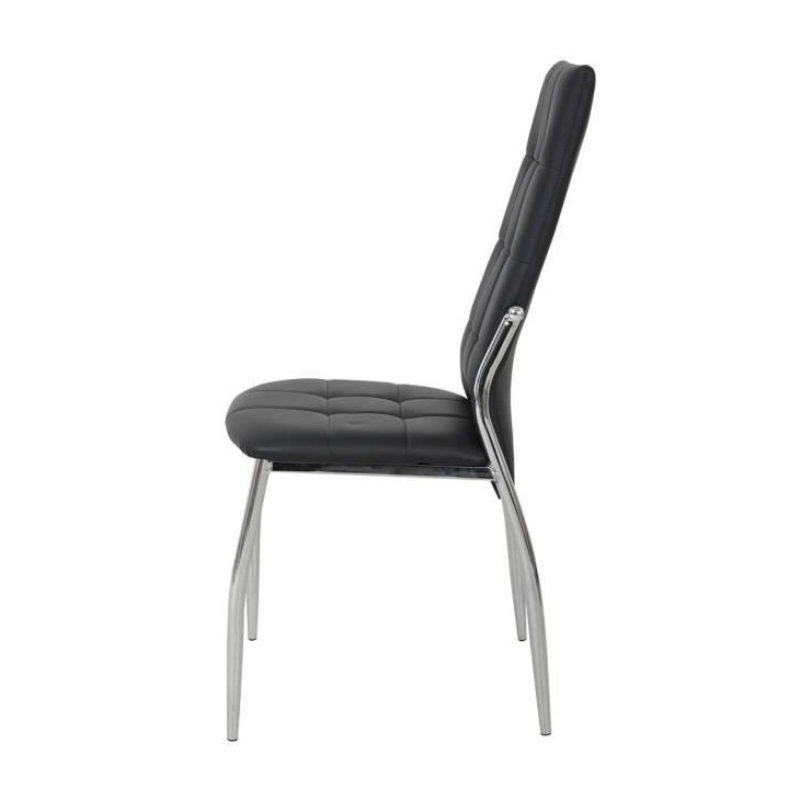 Lot de 4 chaises - Simili noir - L 44 x P 54 x H 100 cm - GEORGE