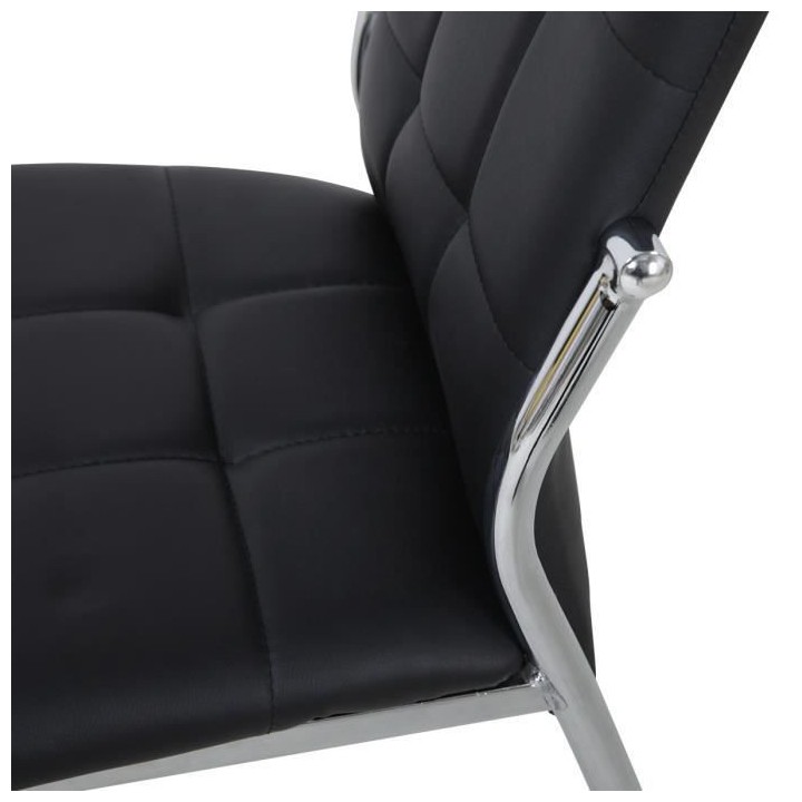 Lot de 4 chaises - Simili noir - L 44 x P 54 x H 100 cm - GEORGE
