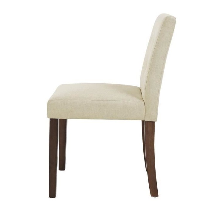 Chaise en tissu Beige et bois marron - L 47 x P 58 x H 84 cm - HANSON