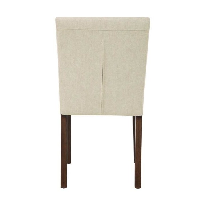 Lot de 2 Chaises en tissu Beige et bois marron - L 47 x P 58 x H 84 cm