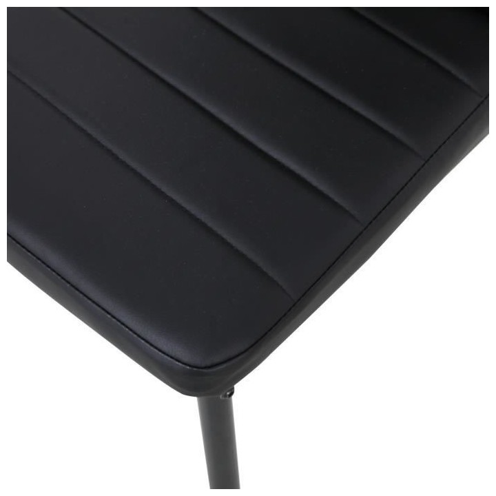 Lot de 6 chaises - Simili noir - L 42 x P 49 x H 97 cm - JIM
